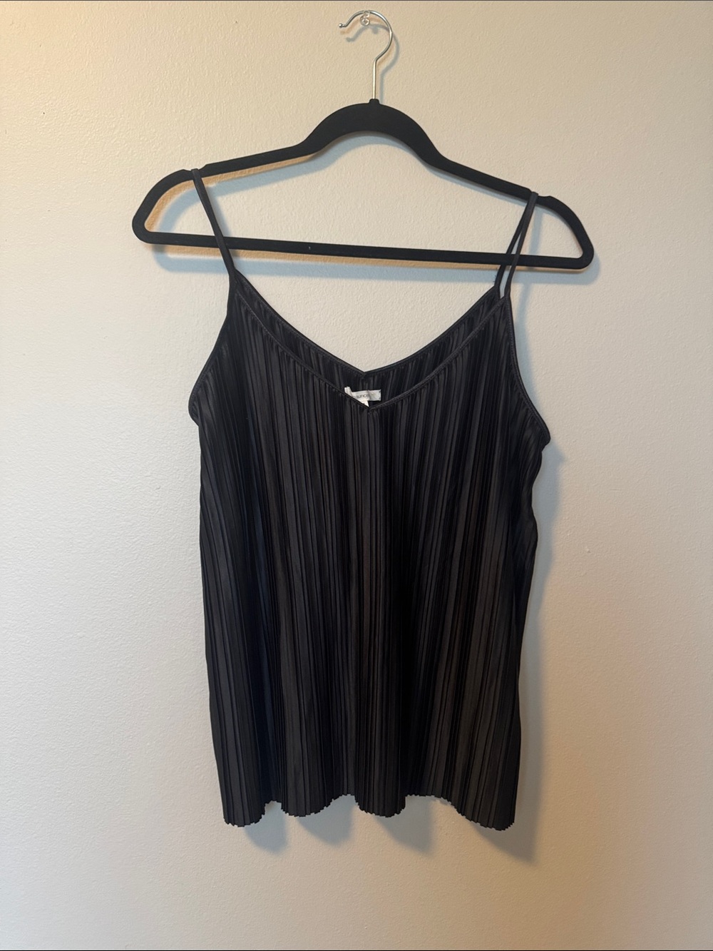 NWT Maurices Black Pleated V-Neck Spaghetti Strap Tank Top